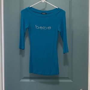 Ribbed Bebe 3/4 Sleeve Top